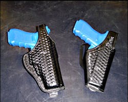 Level 1 holsters as typified by Bianchi and Safariland thumb break holsters. Level 1 holsters as typified by Bianchi and Safariland thumb break holsters.
