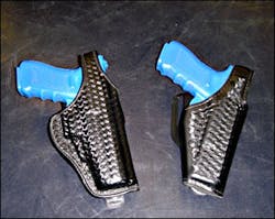 Level 1 holsters as typified by Bianchi and Safariland thumb break holsters.