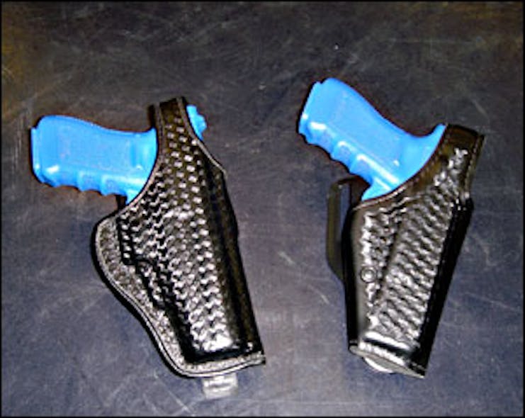 Level 1 holsters as typified by Bianchi and Safariland thumb break holsters.