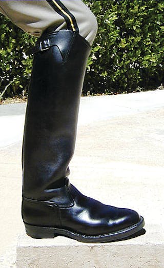 Motor officer boots top