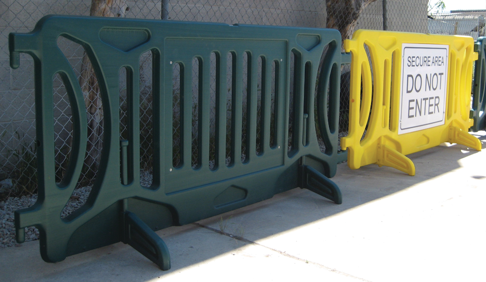 heavy duty plastic crowd control barricades Officer
