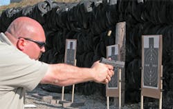 The first skill to learn in close quarters shooting is target focus. Officers must see the threat and concentrate on the area most likely to stop it. Training for close quarters should include friendly competition amongst police officers. From three yards, empty the magazine using a Pact Timer. The first skill to learn in close quarters shooting is target focus. Officers must see the threat and concentrate on the area most likely to stop it. Training for close quarters should include friendly competition amongst police officers. From three yards, empty the magazine using a Pact Timer.