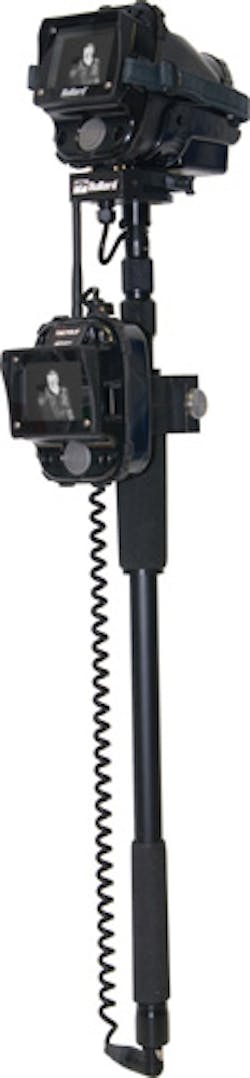 The Bullard TacPole lets law enforcement officers observe areas that are not easily viewable. Attach a thermal imager to the pole and officers now have the capability to see around rooms, hallways, corners, vehicles or into attics or basements. The Bullard TacPole lets law enforcement officers observe areas that are not easily viewable. Attach a thermal imager to the pole and officers now have the capability to see around rooms, hallways, corners, vehicles or into attics or basements.