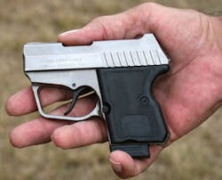 The Magnum Research Micro Desert Eagle .380. A good, solid hand full.