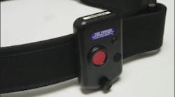 The three components of the Alanco TSI Prism system include an inmate-worn and an officer-worn transmitter and the location receivers positioned throughout a building. Each transmitter sends out a unique RFID code every 2 seconds, which are then collected by the array of receiving antennas throughout the prison facilities. The three components of the Alanco TSI Prism system include an inmate-worn and an officer-worn transmitter and the location receivers positioned throughout a building. Each transmitter sends out a unique RFID code every 2 seconds, which are then collected by the array of receiving antennas throughout the prison facilities.