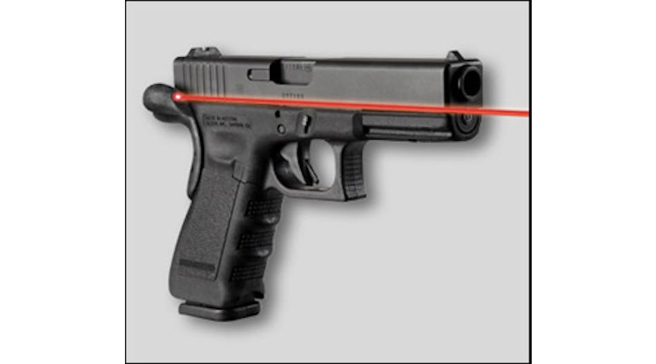 The LaserMax Sabre shown mounted on a full size Glock