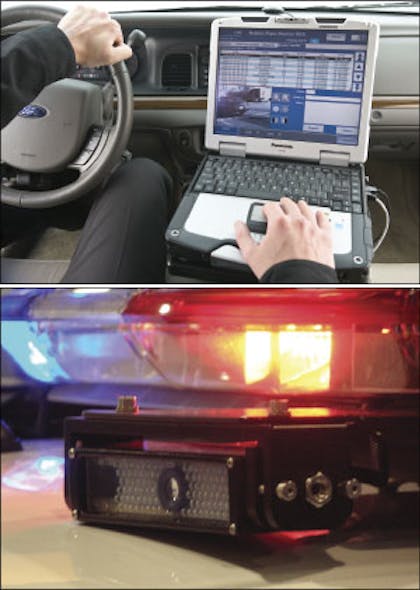 ELSAG&apos;s MPH-900 system includes infrared cameras, processing unit and software. The mechanical eye reads tags flagged as vehicles of interest by law enforcement databases.