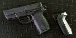 The P2009 shown with interchangeable grip. The P2009 shown with interchangeable grip.