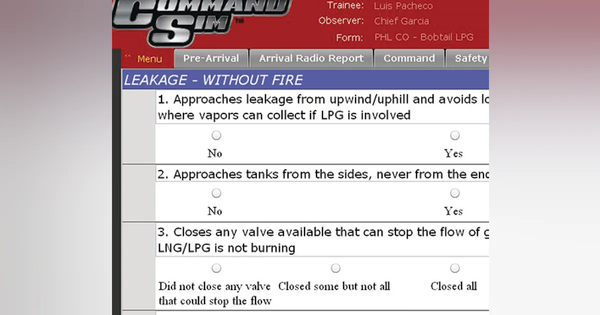 CommandSim Checklist | Officer