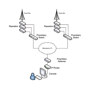 Figure 1 displays an overlay on a proprietary backbone network.