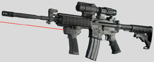 The unit shown mounted on an AR-style weapon.