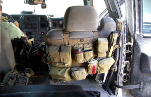 Platform mounted on the back of a seat