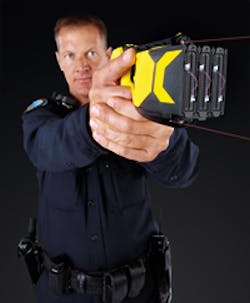 The X3 handheld ECD is able to discharge three cartridges without requiring a reload. The X3 handheld ECD is able to discharge three cartridges without requiring a reload.