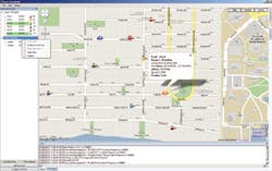 Mapping-dispatch software enables over-the-air location reports, allowing CAD software to show coordinates on a map. Mapping-dispatch software enables over-the-air location reports, allowing CAD software to show coordinates on a map.