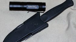 The sheath is synthetic with a clip for belt / boot / vest attachment, and an adjustable retention system. The sheath is synthetic with a clip for belt / boot / vest attachment, and an adjustable retention system.