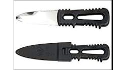 The Gerber River Shorty Blunt shown in and out of the sheath.