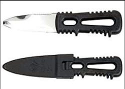 The Gerber River Shorty Blunt shown in and out of the sheath. The Gerber River Shorty Blunt shown in and out of the sheath.