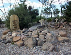 Fred White&apos;s grave, like all of the cemetery, has been refurbished to honor those who made the &apos;old west&apos; what it was.
