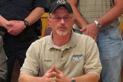 Trumann Police Chief Tony Rusher discusses the shooting death of Officer Jonathan Schmidt during a news conference on April 13. Trumann Police Chief Tony Rusher discusses the shooting death of Officer Jonathan Schmidt during a news conference on April 13.