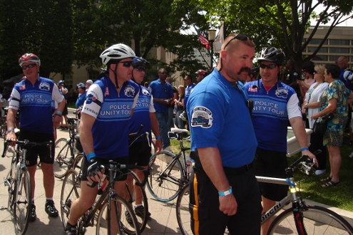 Bicyclists were applauded as they made their way through the streets of the nation's capital.