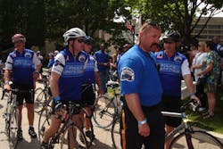 Bicyclists were applauded as they made their way through the streets of the nation's capital. Bicyclists were applauded as they made their way through the streets of the nation's capital.