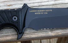 Credit for the designers is clearly marked on the blade.