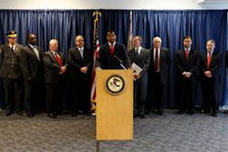 U.S. Attorney Zane Memeger, center, speaks during a news conference. U.S. Attorney Zane Memeger, center, speaks during a news conference.