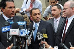 Officer Ken Moreno, middle with Officer Franklin Mata, right, speak to the media. Officer Ken Moreno, middle with Officer Franklin Mata, right, speak to the media.