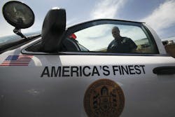 San Diego officers at the Northern Division office in La Jolla begin their day. San Diego officers at the Northern Division office in La Jolla begin their day.