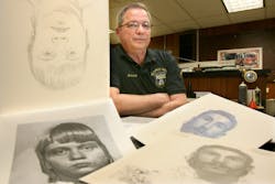 Philadelphia Police Forensic Illustrator Roderick Scratchard is shown through a series of images. Philadelphia Police Forensic Illustrator Roderick Scratchard is shown through a series of images.