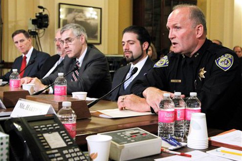 BART Police Department Deputy Chief of Operations Daniel Hartwig testifies before the House Homeland Security Committee hearing on mass transit security.