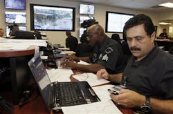 LAPD Capt. Philip Fontanetta, right, commanding officer, checks resources during the closure. LAPD Capt. Philip Fontanetta, right, commanding officer, checks resources during the closure.