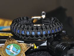 Blue Line Survival Straps, made for police and supporters, pack approximately 1.75 feet per every inch of wrist size.