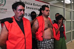 Suspects are shown to the press by police in the northern border city of Ciudad Juarez, Mexico. Suspects are shown to the press by police in the northern border city of Ciudad Juarez, Mexico.