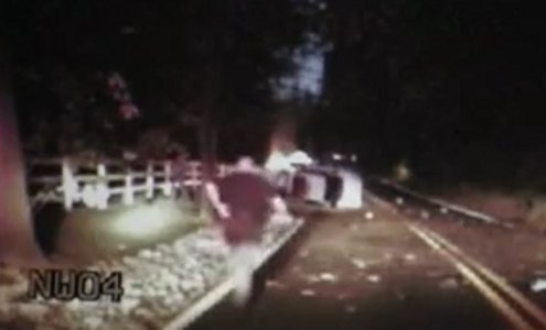 Corporal Chris Moore's actions helped save the driver's life.