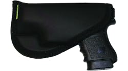 Sticky Holsters are synthetic pouches with very tacky material on the outside, causing them to &ldquo;stick&rdquo; to most surfaces including clothing and pockets.