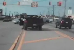 A Detroit-area man tried using his feet to stop a runaway pickup truck with faulty brakes. A Detroit-area man tried using his feet to stop a runaway pickup truck with faulty brakes.