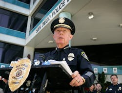 San Diego police Chief William Lansdowne speaks about the slaying of Officer Jeremy Henwood. San Diego police Chief William Lansdowne speaks about the slaying of Officer Jeremy Henwood.