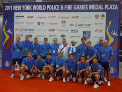 A team of Russian police officers is seen Aug. 26. A team of Russian police officers is seen Aug. 26.