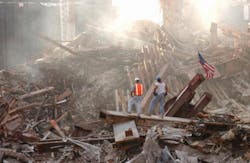 Rescue workers continue their efforts at the World Trade Center on Oct. 5, 2001. Rescue workers continue their efforts at the World Trade Center on Oct. 5, 2001.