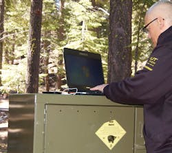 Lindsey Bertomen testing the GammaTech S15C semi-rugged notebook in the rugged woods. Lindsey Bertomen testing the GammaTech S15C semi-rugged notebook in the rugged woods.