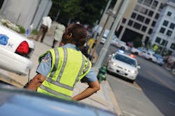 This shot was captured in Washington, D.C., while Metro PD officers secured the area around the Newseum building where President Obama took part in a town hall meeting on the economy. This shot was captured in Washington, D.C., while Metro PD officers secured the area around the Newseum building where President Obama took part in a town hall meeting on the economy.