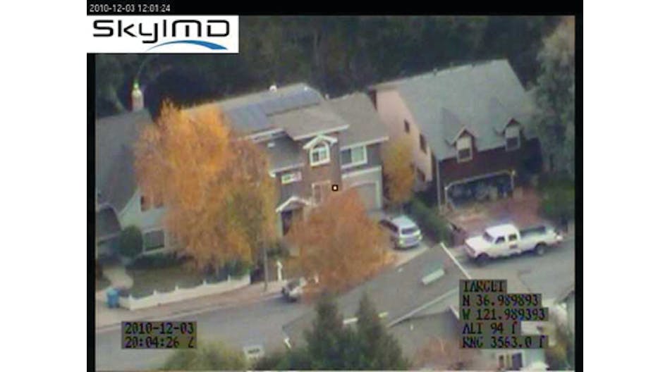 One keystroke is all it takes to send KMZ files via email from the air via 3G/4G for Google Earth. The example below shows a geo-referenced view to enable street views, street names and directions to the scene. In addition to operations center staff with PCs, officers in the field can view these images as there are now Google Earth viewers for the iPhone and other smartphones.
