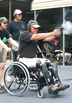 Tim and his designated driver under the watchful eye of Ken Hackathorn.