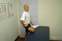 The author describes how this test method reveals hip flexibility.