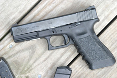 Variations of the Glock handgun in 9mm, .40S&W and .45ACP were the most common handguns seen carried by security around the DNC.