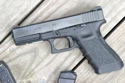 Variations of the Glock handgun in 9mm, .40S&W and .45ACP were the most common handguns seen carried by security around the DNC. Variations of the Glock handgun in 9mm, .40S&W and .45ACP were the most common handguns seen carried by security around the DNC.