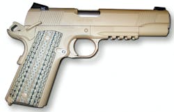 The USMC MEUSOC M45 .45ACP 1911-upgraded style pistol. The USMC MEUSOC M45 .45ACP 1911-upgraded style pistol.