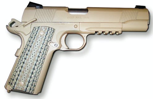 The USMC MEUSOC M45 .45ACP 1911-upgraded style pistol.