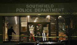 Caution tape blocks the entrance of the Southfield Police Department, Sunday, Nov. 11, 2012 in Southfield, Mich. Caution tape blocks the entrance of the Southfield Police Department, Sunday, Nov. 11, 2012 in Southfield, Mich.